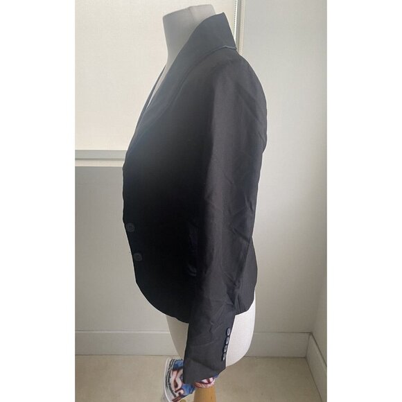 G2000 Women's Blazer Black Solid Wool Blend Long Sleeve Size 34 (US Size 4) - Picture 4 of 8
